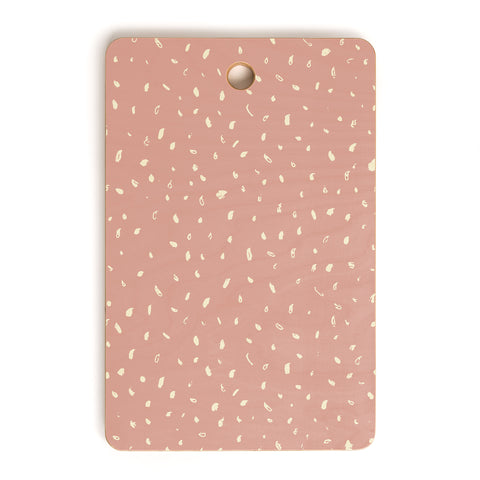 Sewzinski Cream Dots on Rose Pink Cutting Board Rectangle