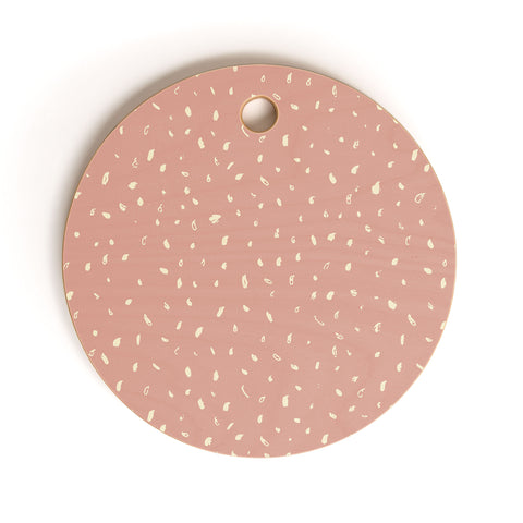 Sewzinski Cream Dots on Rose Pink Cutting Board Round
