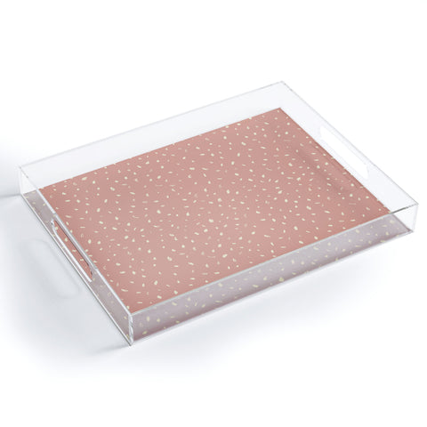 Sewzinski Cream Dots on Rose Pink Acrylic Tray