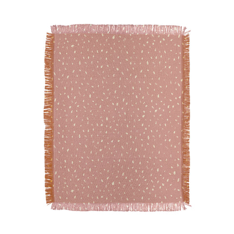 Sewzinski Cream Dots on Rose Pink Throw Blanket