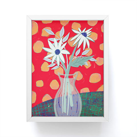 Sewzinski Daisies on Red Framed Mini Art Print