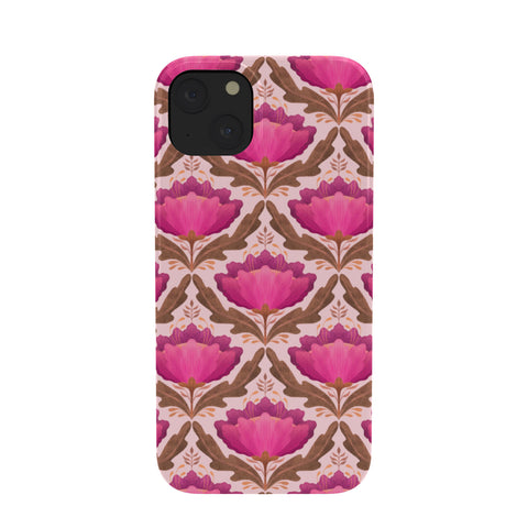 Sewzinski Diamond Floral Pattern Pink Phone Case