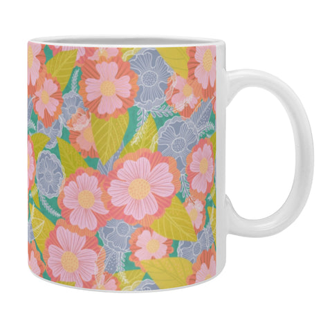 Sewzinski Floating Flowers Pink Green Coffee Mug