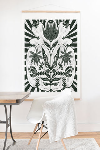 Sewzinski Flowers and Stripes Art Print And Hanger