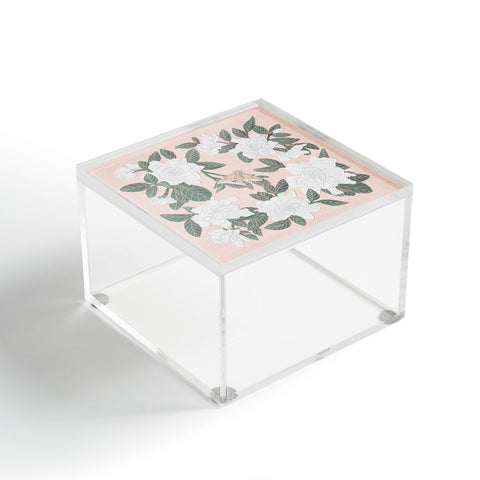 Sewzinski Gardenias on Peach Acrylic Box