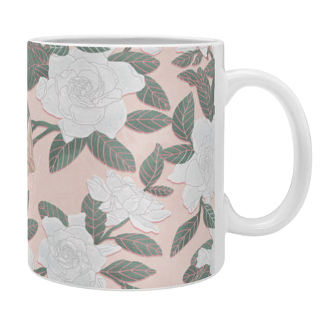 Sewzinski Gardenias on Peach Coffee Mug