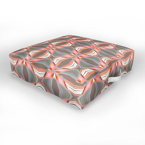 Sewzinski Gray Pink Mod Quilt Outdoor Floor Cushion