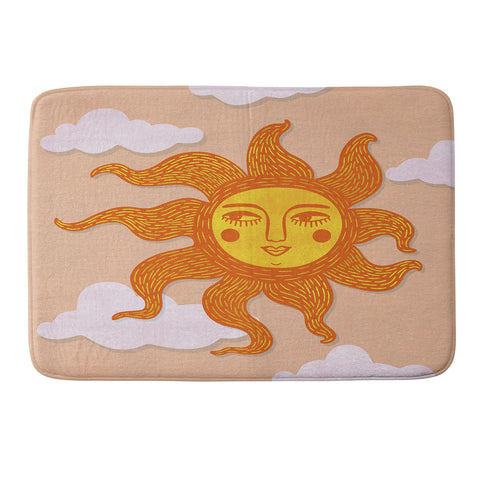 Sewzinski Happy Sun Illustration Memory Foam Bath Mat