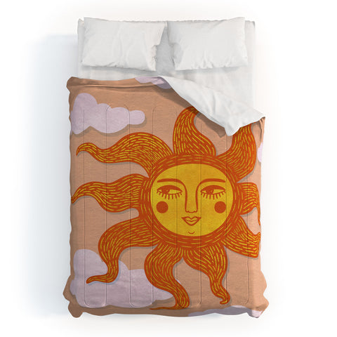 Sewzinski Happy Sun Illustration Comforter