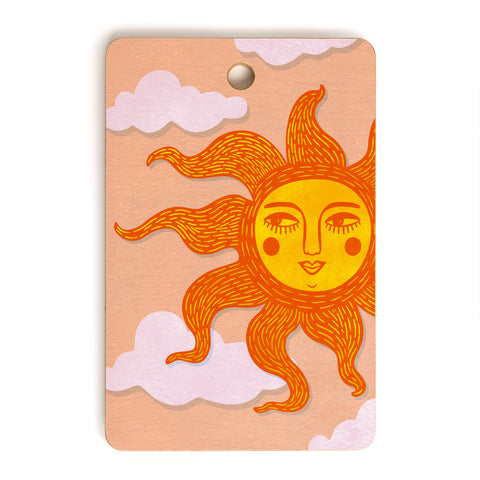 Sewzinski Happy Sun Illustration Cutting Board Rectangle