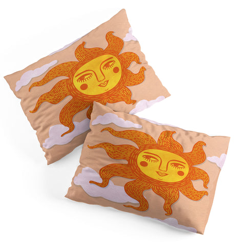 Sewzinski Happy Sun Illustration Pillow Shams