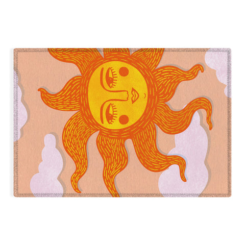 Sewzinski Happy Sun Illustration Outdoor Rug