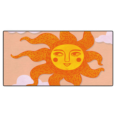 Sewzinski Happy Sun Illustration Desk Mat