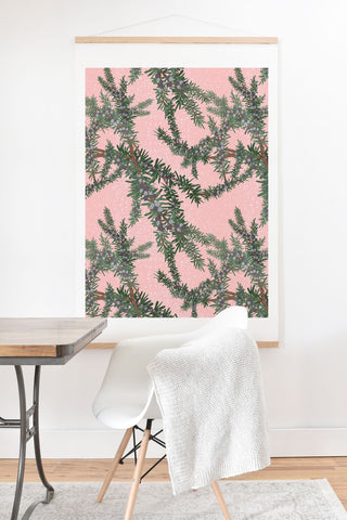Sewzinski Juniper on Pink Art Print And Hanger