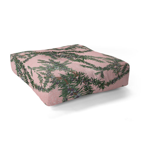 Sewzinski Juniper on Pink Floor Pillow Square