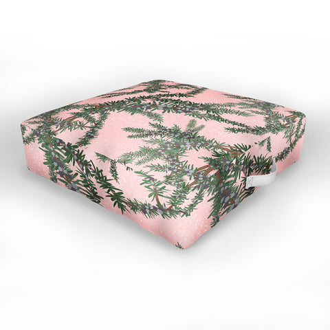 Sewzinski Juniper on Pink Outdoor Floor Cushion