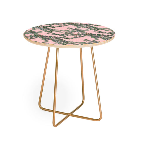 Sewzinski Juniper on Pink Round Side Table