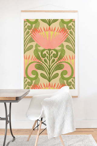 Sewzinski King Protea Pattern Art Print And Hanger