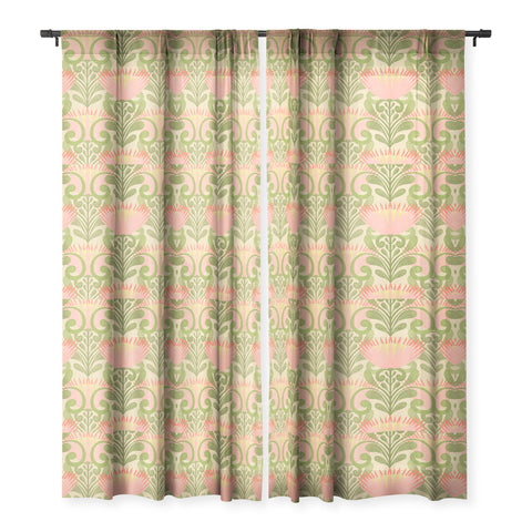 Sewzinski King Protea Pattern Sheer Window Curtain