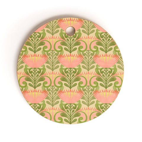 Sewzinski King Protea Pattern Cutting Board Round