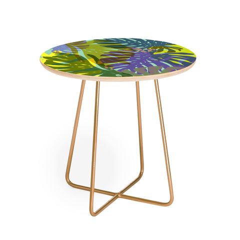 Sewzinski Leaves in the Sun Round Side Table