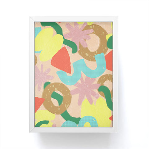 Sewzinski Memphis Shapes on Peach Framed Mini Art Print
