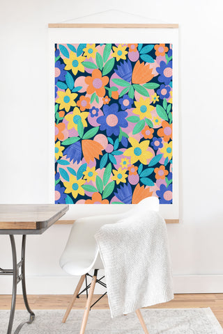 Sewzinski Mod Flower Repeat Art Print And Hanger