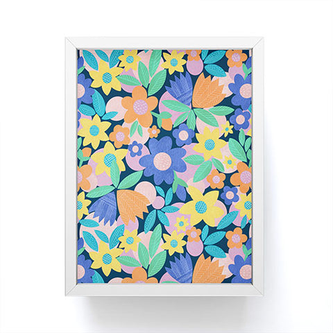 Sewzinski Mod Flower Repeat Framed Mini Art Print