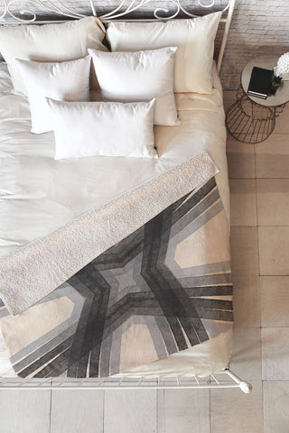 Sewzinski Modern Lines Grays Fleece Throw Blanket