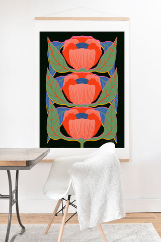 Sewzinski Modern Poppies Art Print And Hanger