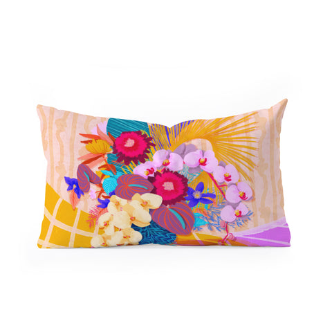 Sewzinski Modern Tropical Bouquet Oblong Throw Pillow