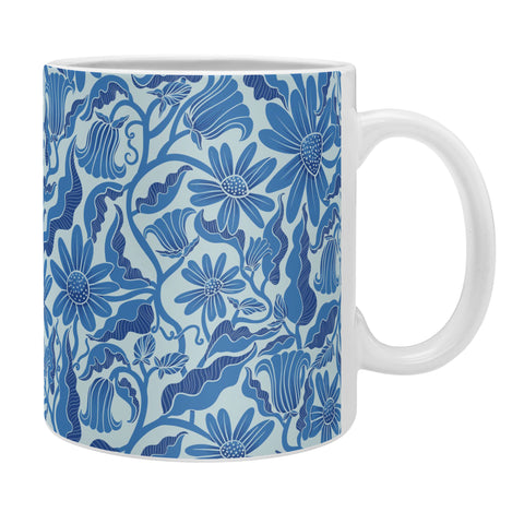 Sewzinski Monochrome Florals Blue Coffee Mug