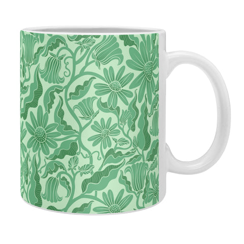Sewzinski Monochrome Florals Green Coffee Mug