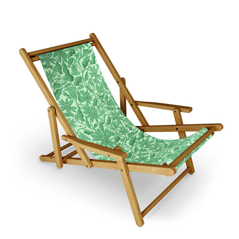Sewzinski Monochrome Florals Green Sling Chair