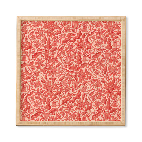 Sewzinski Monochrome Florals Red Framed Wall Art