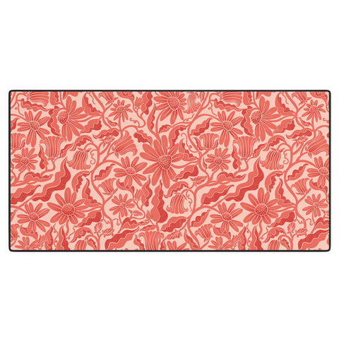 Sewzinski Monochrome Florals Red Desk Mat