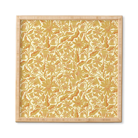 Sewzinski Monochrome Florals Yellow Framed Wall Art