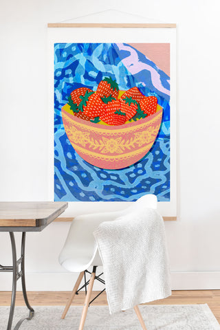 Sewzinski New Strawberries Art Print And Hanger