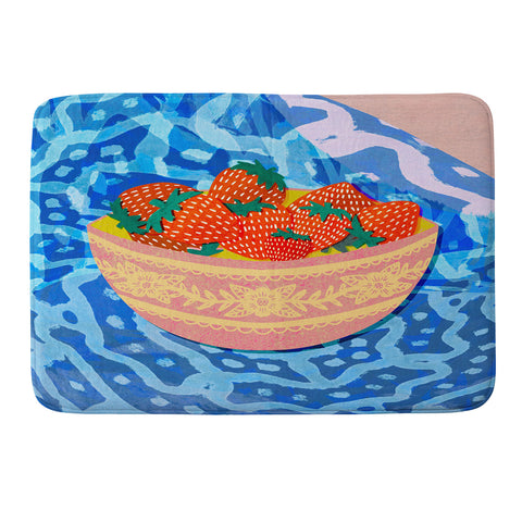 Sewzinski New Strawberries Memory Foam Bath Mat