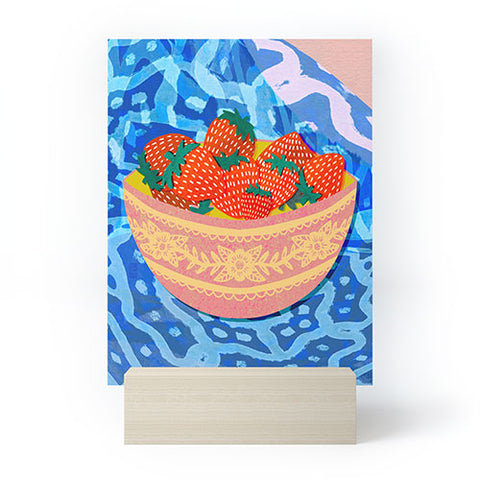 Sewzinski New Strawberries Mini Art Print