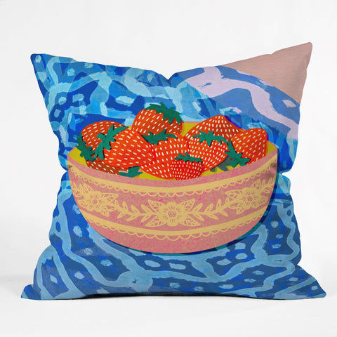 Sewzinski New Strawberries Outdoor Throw Pillow