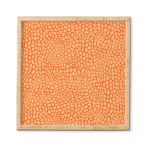 Sewzinski Orange Lizard Print Framed Wall Art