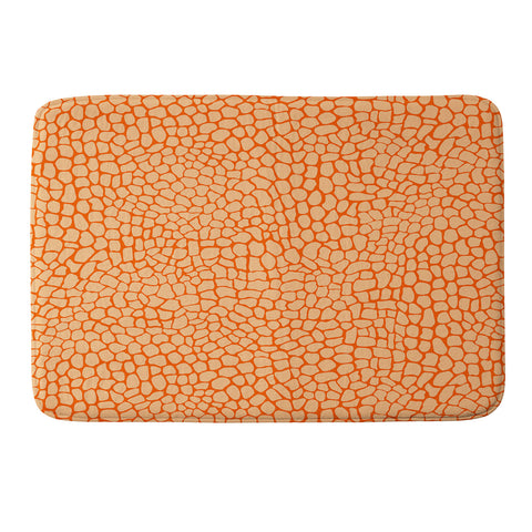 Sewzinski Orange Lizard Print Memory Foam Bath Mat