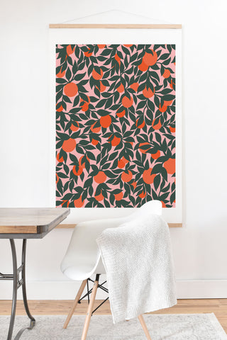 Sewzinski Oranges and Leaves Art Print And Hanger