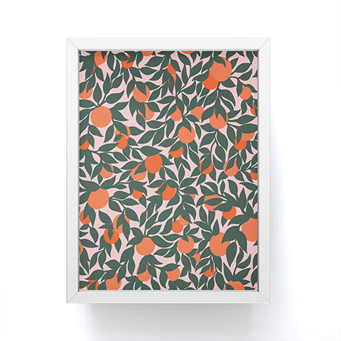 Sewzinski Oranges and Leaves Framed Mini Art Print