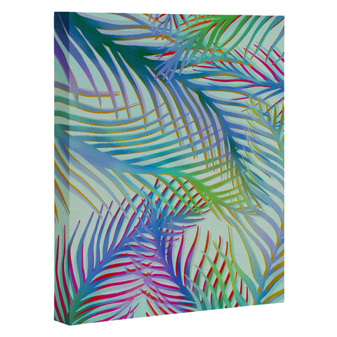 Sewzinski Palm Leaves Blue and Green Art Canvas