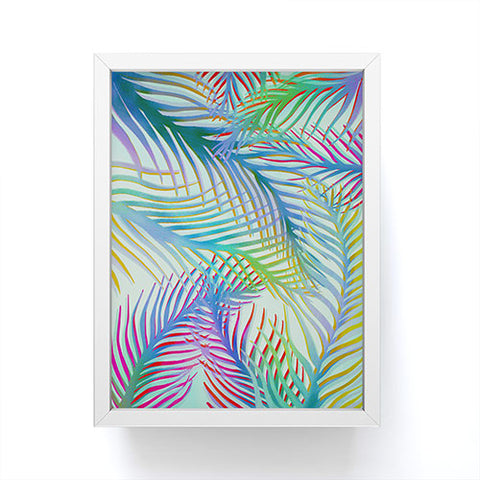 Sewzinski Palm Leaves Blue and Green Framed Mini Art Print