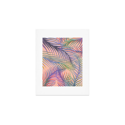 Sewzinski Palm Leaves Purple and Peach Art Print