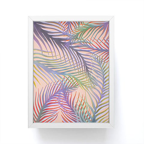 Sewzinski Palm Leaves Purple and Peach Framed Mini Art Print