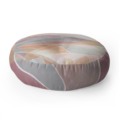 Sewzinski Pastel Mountains Floor Pillow Round